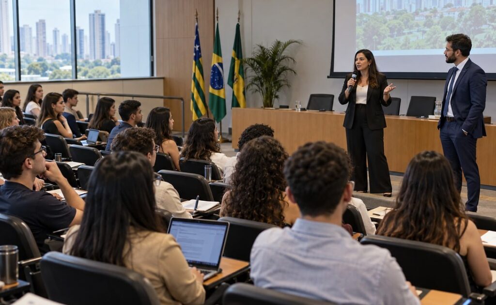 UNIALFA leva estudantes da Escola de Negócios para experiências práticas junto à Defensoria Pública Estudantes da Escola de Negócios da UNIALFA participam de encontro sobre oportunidades de formação prática e atuação junto à Defensoria Pública do Estado de Goiás, em Goiânia.